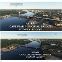 Cape Fear Memorial Bridge Wilmington NC USA FS2020 Scenery Addon - Freeware!